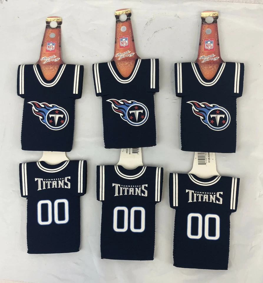 (6) TENNESSEE TITANS  NEOPRENE BOTTLE SUIT JERSEY KOOZIE COOLERS FREE SHIP - Image 1 of 1