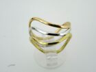 18Ct Gold Ring Multi Tone Rose Yellow And White Gold Wave Ring Size K Hallmarked