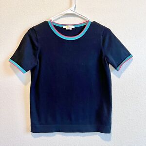 Boden Women’s Rainbow T-shirt Black Short Sleeve Size Small