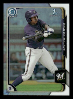 2015 Bowman Draft #5 Demi Orimoloye Rookie Chrome Refractors Milwaukee Brewers - Image 1 of 2