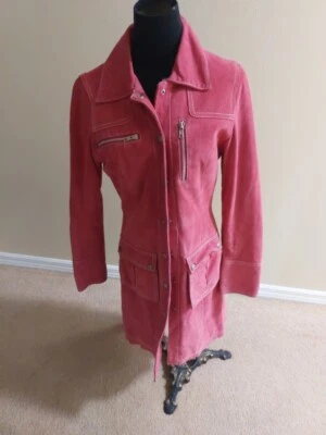 ARDEN B Full LENGTH Sexy Coat  Jacket Leather Pink  Long Sz S Coat VINTAGE! - Image 1 of 4