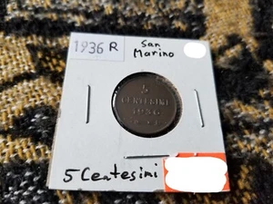 San Marino 5 Centesimi 1936 R Circulated Tariff Incl - Picture 1 of 2