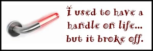WALL CRACK POSTER - I used to have a handle on life...but it broke off - 8x24 - Picture 1 of 1