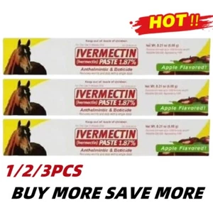 1/2/3X PACK New In Box Paste Horse Dewormer Apple Flavor 6g~ - Picture 1 of 10