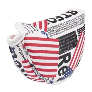 USA Flagge Zeitungsdruck Golf klein/mittler Schlägel Mittelschaft Putterkopf Abdeckung - Bild 1 von 5