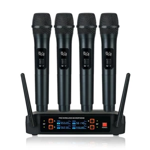 VHF Funk Mikrofonsystem + Empfänger 4 Kanal Handmikrofon Audio Dynamic - Bild 1 von 12