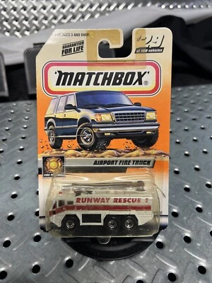 Matchbox #29 Airport Fire Truck White Fire Fighters Series 2000 NIP TH LOGO - Image 1 of 4