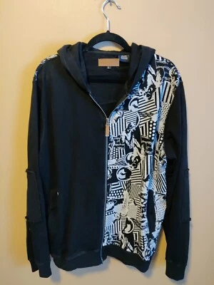 Dragon Hombre L Sudadera Con Capucha Negro Estampado Cremallera Completa Manga Larga Bolsillos Foto 1 de 4