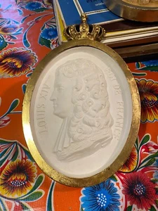 Gips Louis XIIV Roi De France ovaler Rahmen - Bild 1 von 6