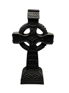 8.5" Self Standing Ornate Black Cross Embossed on All Sides Religious Decor - Picture 1 of 12
