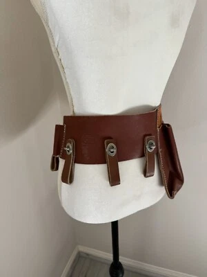 Nicholas Tool Belt USA-Leather w/Clips & Pouches-42” - Image 1 of 4