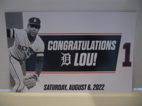 LOU WHITAKER NUMBER RETIREMENT/CONGRATULATION/ CHEER POSTER-COMERICA PARK SGA Cover