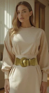 Cinturón De Moda De Color Dorado De Cintura Alta Ancha Para Mujeres, Tamaño S M - Imagen 1 de 32