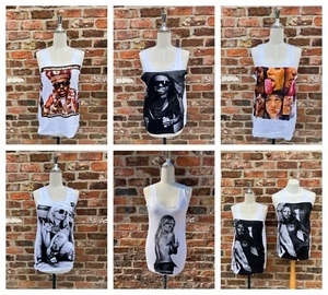 Ray Guy & Ray Girl Sleeveless Vest Tank T-shirt Top Dress Kate Moss Heidi Finger - Picture 1 of 18