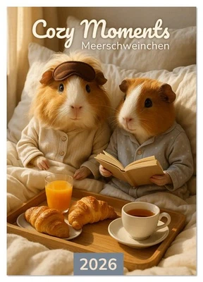 CALVENDO Cozy Moments - Meerschweinchen Kalender (Wandkalender 2026 DIN A4 hoch), CALVEND