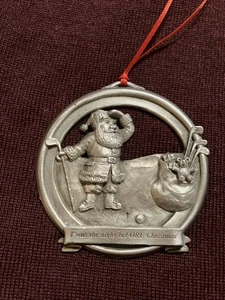 Reichert Studios Zinn 1989 Zinn Weihnachtsmann Golf Weihnachtsschmuck - Bild 1 von 5