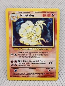 Ninetales 12/102 Base Set Holo Rare Vintage Pokemon Card WOTC TCG English MP - Picture 1 of 7
