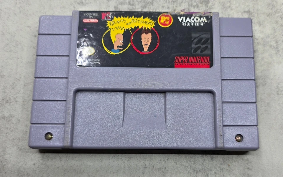 MTV's Beavis and Butt-head (Super Nintendo, SNES 1994) Authentic Game Cartridge - Image 1 of 4