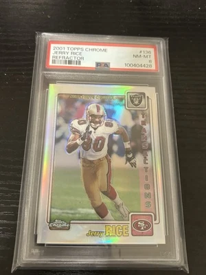 2001 Topps Jerry Rice Refractor /999 PSA 8 Rare - Image 1 of 2