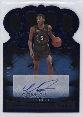 2020-21 Panini Crown Royale Rookie Blue /75 Immanuel Quickley #RCA-QUI Auto RC - Image 1 of 2