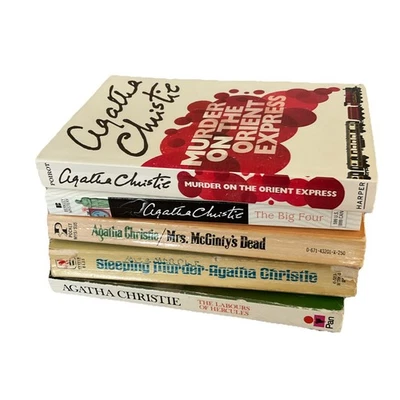 Agatha Christie Lot of 5 Murder on the Orient Express, Big Four Poirot Mysteries - Image 1 of 4