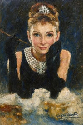 Impresión en lienzo de edición limitada Valentinarte Audrey Hepburn arte romano de vacaciones Foto 1 de 4