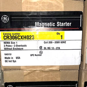 GE CR306CXH023 STARTER SZ1 3POLE 200/208V OL RG 13-27A NEW IN BOX READY TO SHIP - Bild 1 von 1