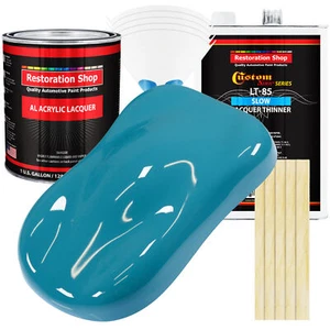 Petty Blue Acrylic Lacquer Gallon Auto Paint Kit, Slow Thinner - Picture 1 of 5