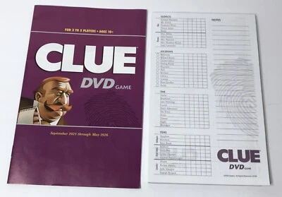 ‘06 Clue DVD Game Board Instructions & Cluepad Replacement Parts Pieces Hasbro - Image 1 of 4