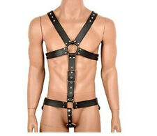 Sexy Men Male Leather Full Body Chest Harness Fancy Belt O Ring Clubwear Costume