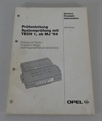 Manual de Taller Instrucciones de Inspección Opel Monterey Systemprüfung Desde - Imagen 1 de 2