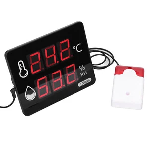 LED Digital Temperature Humidity Meter Electronic Hygrometer Thermometer US Plug - Picture 1 of 24