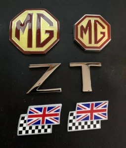 MG ZT Overlay Badge Set, hinten & 2 karierte und Union Jack Flaggen ZT Buchstaben - Bild 1 von 1