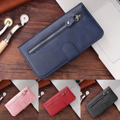 Zipper Leather Flip Wallet Phone Case for Huawei Honor 100 X50 X7B Nova 12 11i - Image 1 of 4