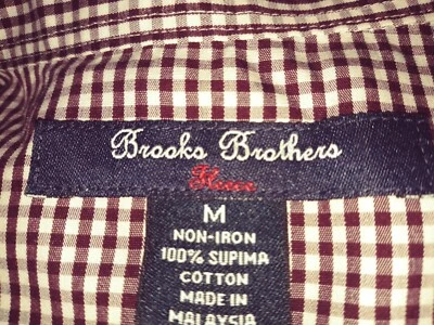 Brooks Brothers Shirt Boys Medium  (14) Check Plaid Slim Long Sleeve Buttons - Image 1 of 2