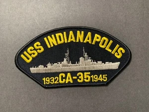 WWII U.S NAVY SHIP HAT PATCH USS INDIANAPOLIS CA-35 SHIP PATCH HEAT TRANSFER - Picture 1 of 3
