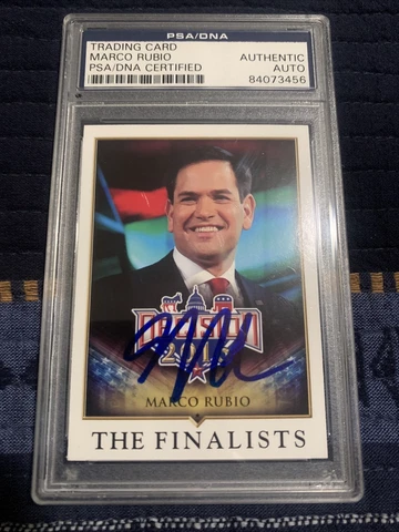 Marco Rubio Florida Senator Republican Autographed Signed PSA Slab Card PSA/DNA Cover
