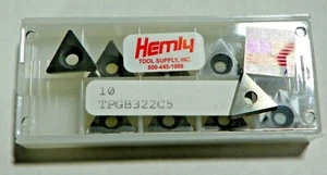 10 NEW TPGB 322 GRADE C5 STEEL USA CARBIDE INSERTS      S236 - Picture 1 of 6