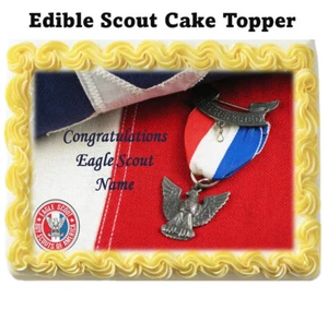 Eagle Scout Edible Cake Topper, Court of Honor Edible Image, Ribbon Award - Picture 1 of 1