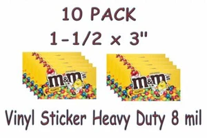 10 PACK Vinyl Sticker 1.5 x 3 Bulk Vending Candy Machine Label - Picture 1 of 1
