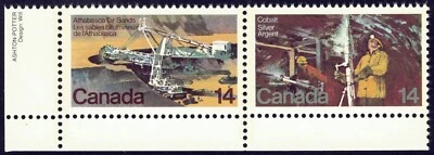 Canadá sc#766 Recursos Naturales: Mina de Plata Cobalto/Arenas Alquitranadas Athabasca, Como Nuevo-Nuevo Foto 1 de 2