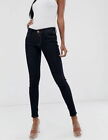 £169 jeans REPLAY LUZ  W 24 L32  black skinny satin super stretch sexy UK 6 