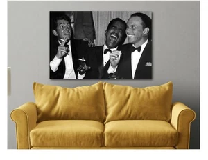 Dean Martin, Sammy Davis Jr. And Frank Sinatra Laughing Canvas Wall Art - Picture 1 of 5