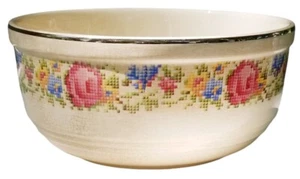 Harker Hotoven Petit Point Ceramic Mixing Bowl Vintage 7"w X 3.5"t - Picture 1 of 7