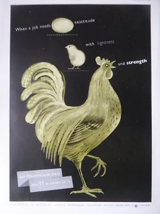 2/1952 PUB TI ALUMINIUM OEUF EGG EI POULE POUSSIN ORIGINAL AD - Imagen 1 de 3