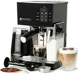 Espresso & Cappuccino Maker Frother and Grinder EspressoWorks 10PC Bundle - Picture 1 of 4