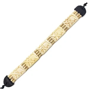 Buffalo Bone Choker Leather Binding Native American Jewelry Beads CK4160-AN - Picture 1 of 1
