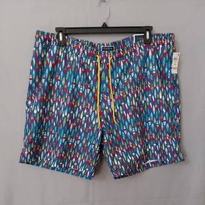 Club Room XXL Men's Blue Multicolor Surfboard Pattern Quick-Dry Lined Swim Trunk - Picture 1 of 17