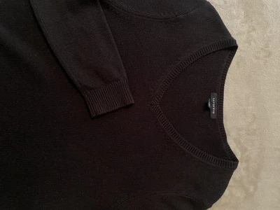 Lands End Sweater Women M 10-12 Black V Neck Cotton Blend Closet Staple Capsule - Image 1 of 4