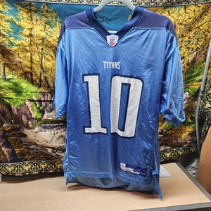 Vintage Y2K 2000s Reebok Vince Young Tennessee Titans Jersey #10 Size M Blue - Picture 1 of 9